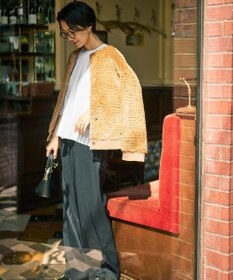 自由区 【カタログ掲載】シアーソフトシャンブレークロップド丈 ブラウス