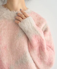 YECCA VECCA フラワー柄シャギーニット