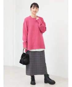 earth music&ecology ウォッシャブル脇スリットクルーネックプルオーバー