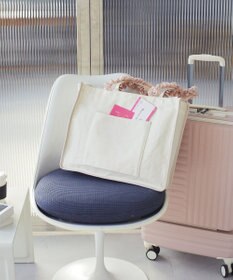 Maison de FLEUR ロゴ刺繍フリルハンドル帆布キャリーオンバッグ