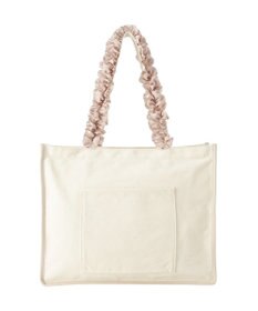 Maison de FLEUR ロゴ刺繍フリルハンドル帆布キャリーオンバッグ