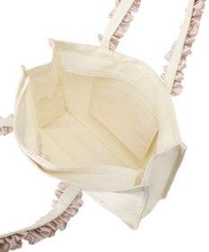 Maison de FLEUR ロゴ刺繍フリルハンドル帆布キャリーオンバッグ