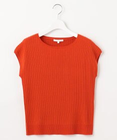 自由区 S 【アンサンブル対応・洗える】ハイツイストコットンアセテートフレンチスリーブ ニット