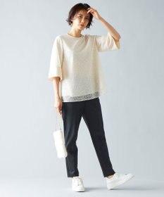 自由区 【セットアップ対応・洗える】ラッセルレース ブラウス