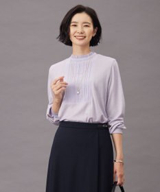 J.PRESS LADIES ウォッシャブルウール フリルネック カットソー