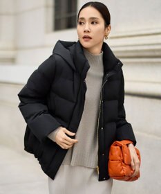 自由区 【WEB限定カラーあり・SHIHOさん着用】マイクロタッサーダウン コートⅡ ブラック