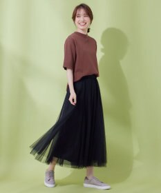 ANY 【ウエストゴム】チュールフレアースカート