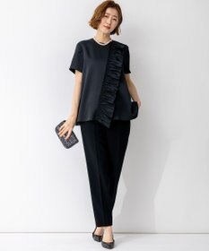 23区 【APPLAUDIR】クリアダブルサテン フリルデザイン ブラウス