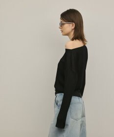 GRACE CONTINENTAL ラメリブクルーニットトップ