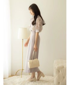 earth music&ecology フラワー柄シアーパフブラウス