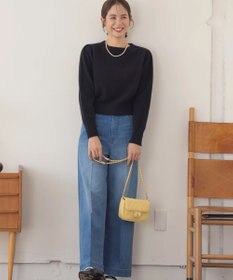 組曲 L 【アンサンブル対応可】ピュアカシミヤクロップド丈ニット