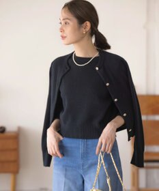 組曲 L 【アンサンブル対応可】ピュアカシミヤクロップド丈ニット