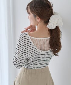 earth music&ecology ランダムチェーンリブバックレースプルオーバー