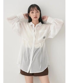 earth music&ecology ワンポイント刺繍ロングシャツ