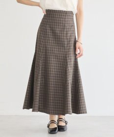 earth music&ecology 裾フレアチェックスカート