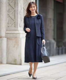 J.PRESS LADIES ファンシーツイード ノーカラー ジャケット