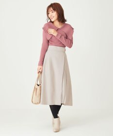 ANY SIS 【洗える】パール調ポイントツイル スカート