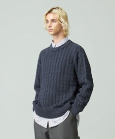 J.PRESS YORK STREET 【UNISEX】ピグメントコットン ケーブルニット