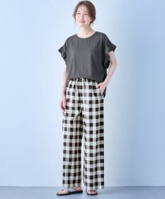 ANY ストレッチピケフリルTシャツ