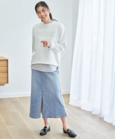 ANY L フロントスリットデニムスカート