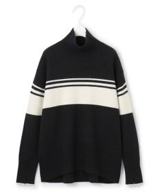ICB 【CLASSY.1月号掲載・洗える】ソフトカシミヤミックス 配色ボーダーハイネックニット