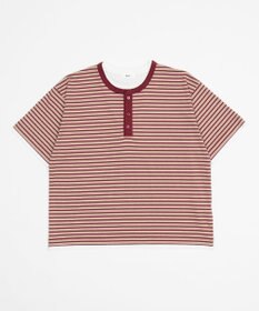 WEGO 【ユニセックス着用ITEM】ボーダーヘンリーネックT（SS）