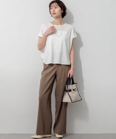 23区 【CanCam・CLASSY.掲載】リネンレーヨンストレッチ ワイドパンツ