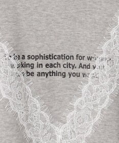 ICB L レースコンビ ロゴTシャツ