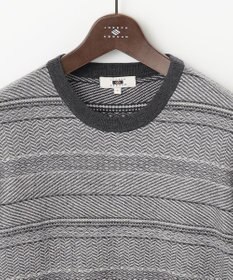 JOSEPH ABBOUD 【キングサイズ・ストレッチ/スウェードタッチ/JAPANファブリック】ジャガード柄 プルオーバー ニット