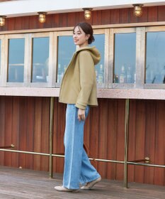 Tiaclasse ウールライクフーデットショートコート