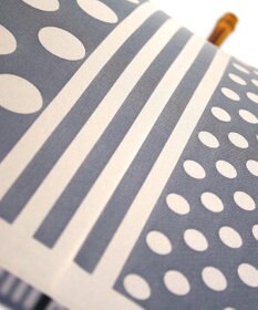 槇田商店 Kirie ドットとストライプ アッシュブルー 長傘