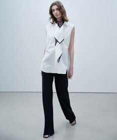 BEIGE， THAYER / メタル釦ノースリーブシャツ