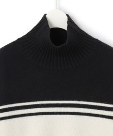 ICB 【CLASSY.1月号掲載・洗える】ソフトカシミヤミックス 配色ボーダーハイネックニット
