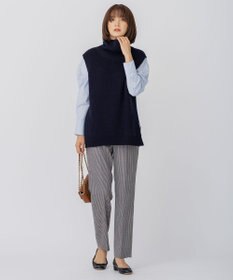 23区 ウールミルドストレッチチェック テーパードパンツ