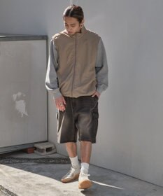 WEGO 【SMLサイズ展開】イージーバギーデニムカーゴショーツ