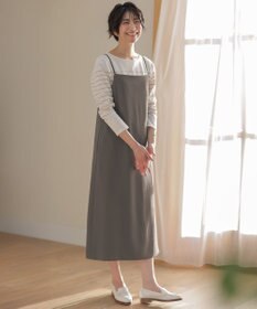 J.PRESS LADIES 【洗える】バックサテンジョーゼット キャミワンピース