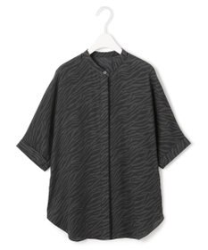 ICB L 【人気のため新色追加・接触冷感・UVケア・速乾・洗える】BackSatinAmunzen 5分袖バンドカラーブラウス