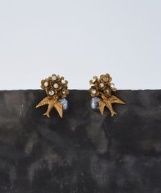 monshiro 【ガラスパール】ハナビワトトリプチ ピアス