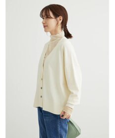 Green Parks 洗える　ステッチ入りＶネックカーディガン