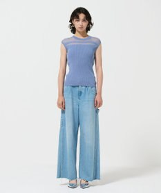 GRACE CONTINENTAL リブシアーニットトップ