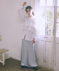 earth music&ecology サテンフリルマーメイドスカート