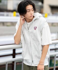 WEGO 【ユニセックス着用ITEM/MLサイズ展開】ワンポイントノースリジップパーカー