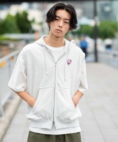 WEGO 【ユニセックス着用ITEM/MLサイズ展開】ワンポイントノースリジップパーカー