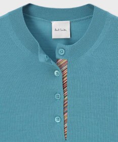 Paul Smith ドレープウール ストライプ ヘンリーネック ニット