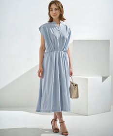 組曲 【洗える・WEB限定】プレーティング天竺 ドレープワンピース