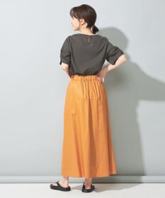 SHARE PARK LADIES 【洗える】リネンレーヨンコーティングウォッシュスカート