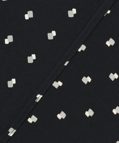 自由区 【セット可/洗える】ダブルスクエアプリント バンドカラーブラウス