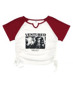 WEGO キーネックサイドレースアップちびT