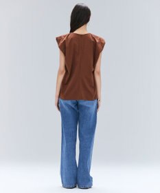 BEIGE， 【洗える】SCALA / コットンリネンボリュームスリーブトップス