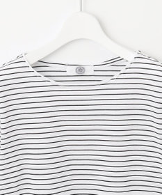 J.PRESS LADIES 【接触冷感・UVケア】 スムースジャージー タックスリーブ ボーダー カットソー